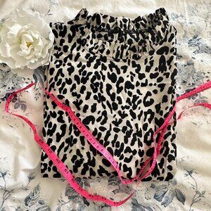 Cream and Black XL Cheetah Print Blouse
